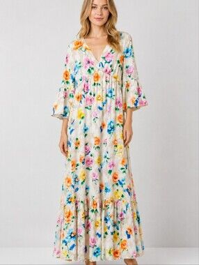 Boutique Moschino Floral-Print Broderie Anglaise Cotton Maxi Dress – IT 42 US 6
